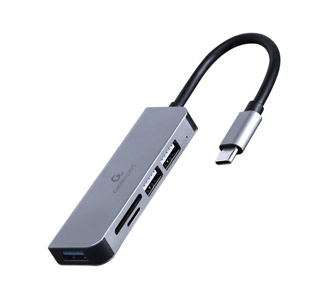 HUB USB 3.2 TYPE C GEMBIRD UHB-CM-CRU3P1U2P2-01 CON USB3.1 + USB 2.0 E LETTORE DI CARD
